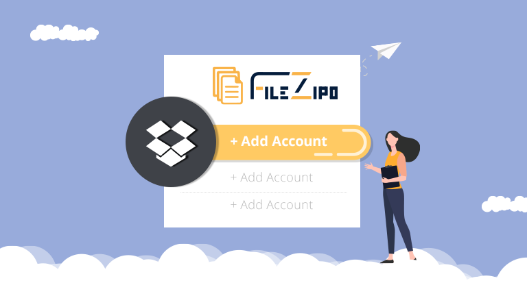 How to add a new Dropbox account in the File ZIPO?
