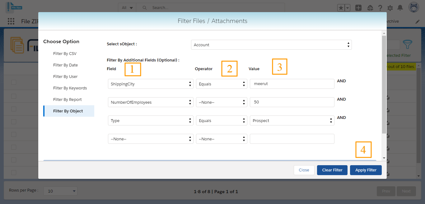 Filter By Object in merge pdf